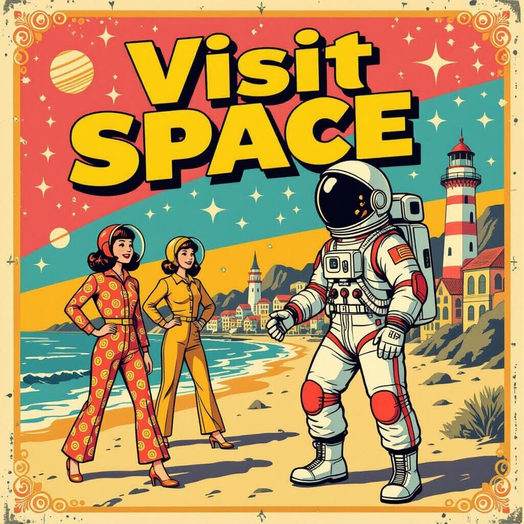 1970s Fashion Models on a Cosmic Voyage