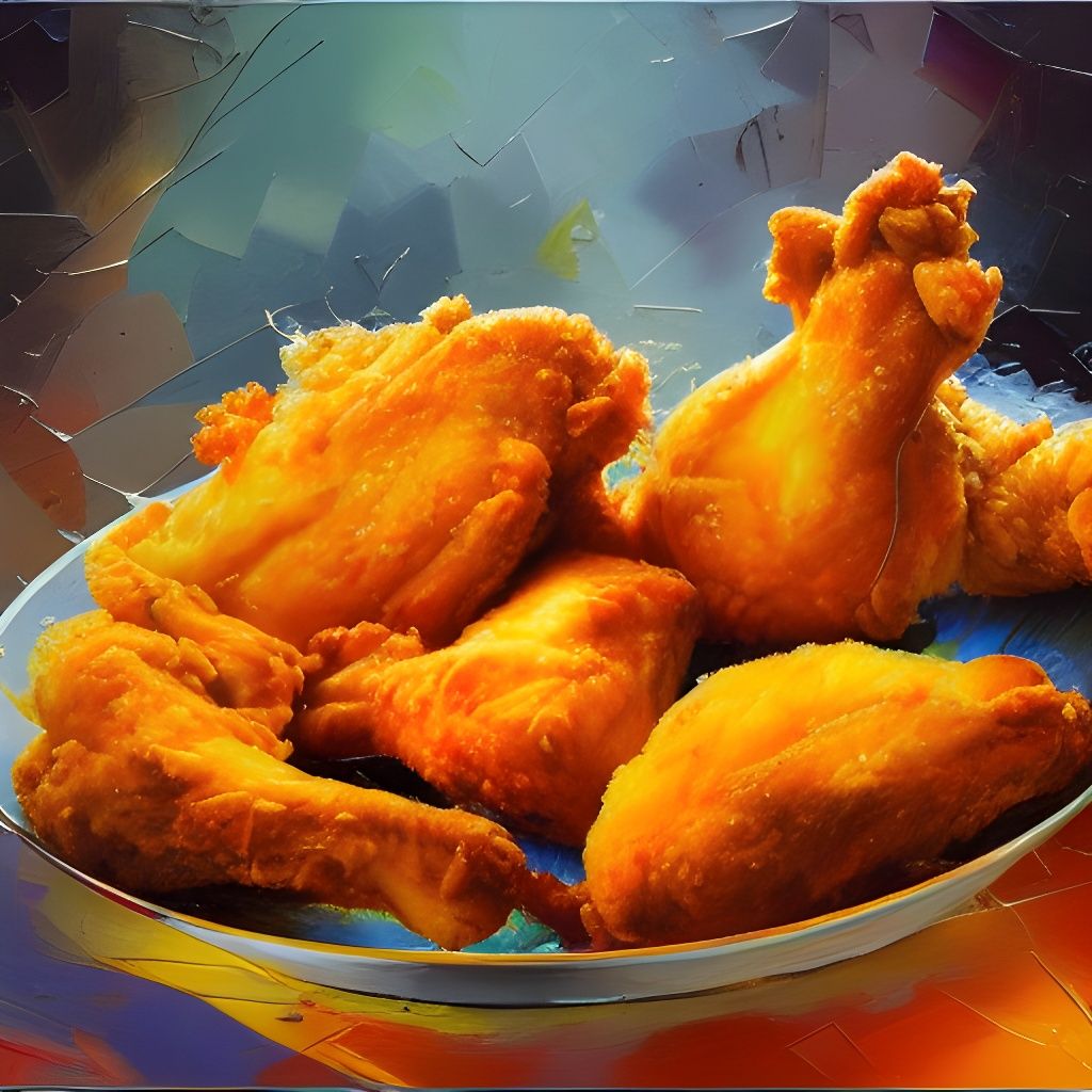 Detailed Oil Painting of Fried Chicken