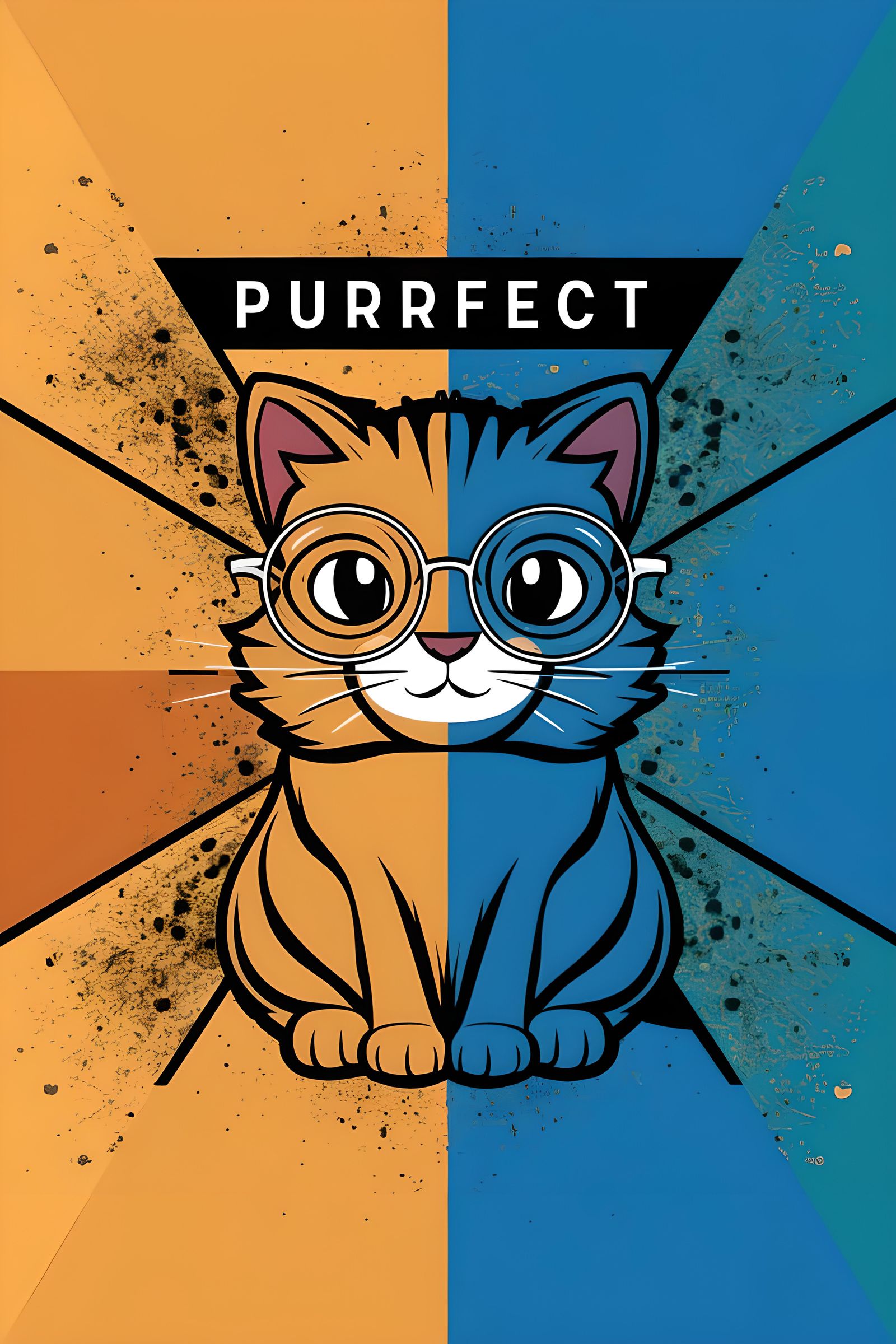 Cute Cat in Bauhaus Style Pop Art