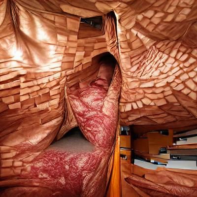 Disturbing Blanket Fort of Human Skin