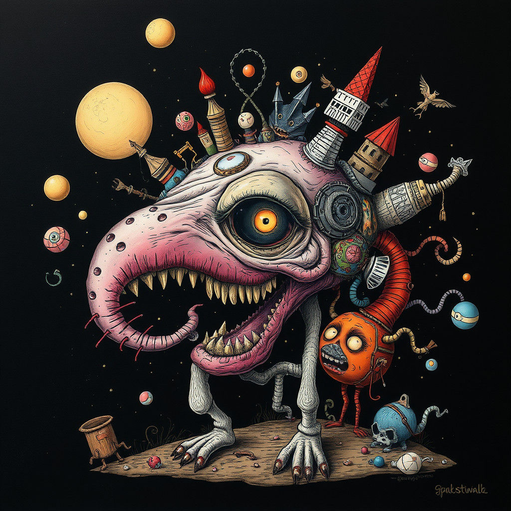 Disturbing Whimsical Doodle Art: Surreal World