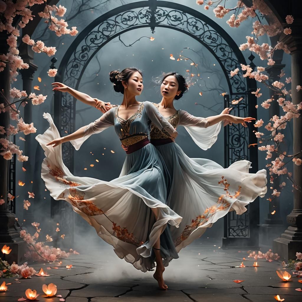 Ethereal Dancer in Moonlit Cyberdream