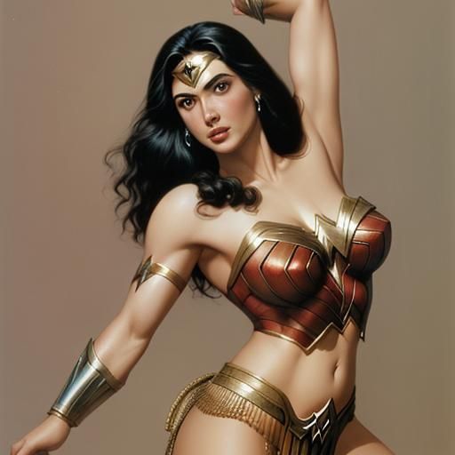 Wonder Woman Belly Dancer in Fantasy Art Style