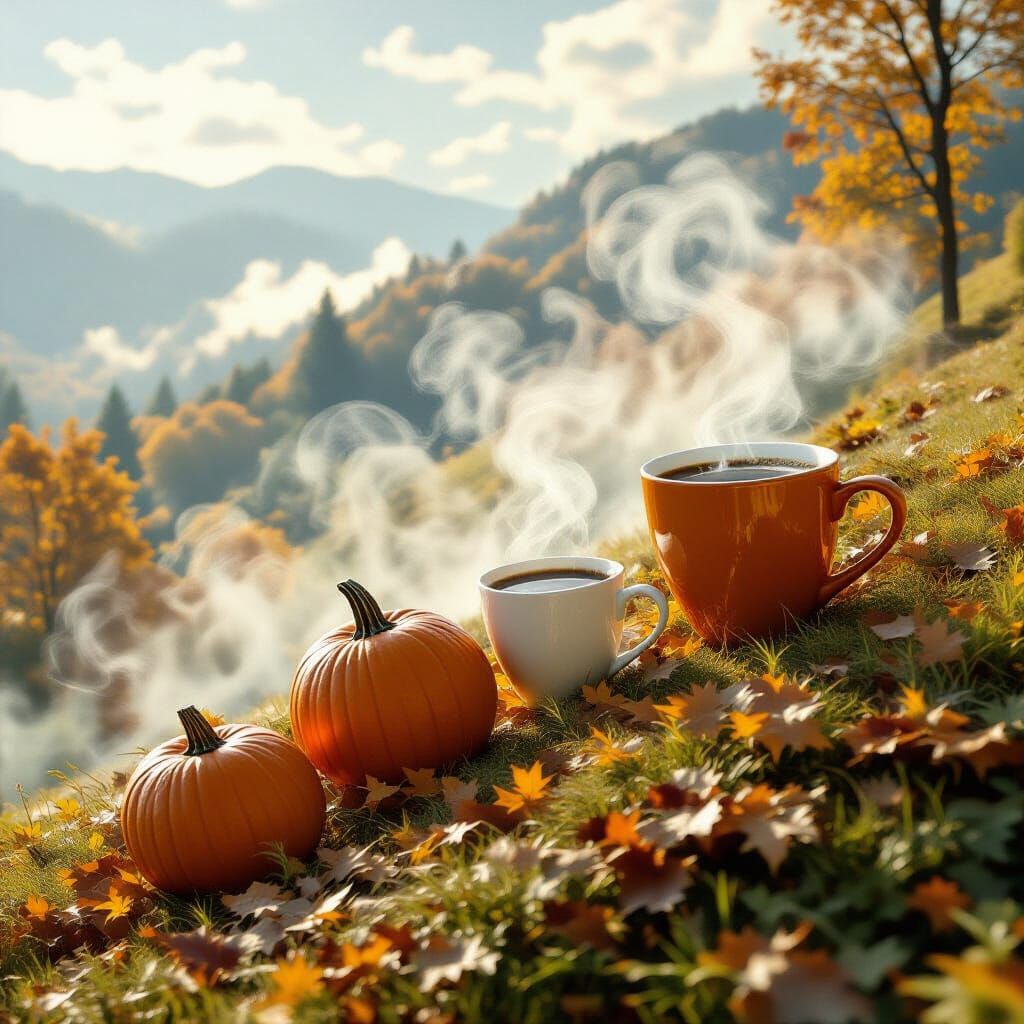 Ethereal Fantasy Pumpkins Transform Into Coffee Cups