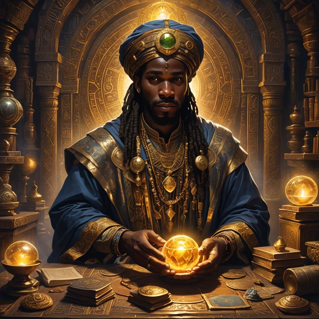 African Prince Amidst Ancient Mysticism