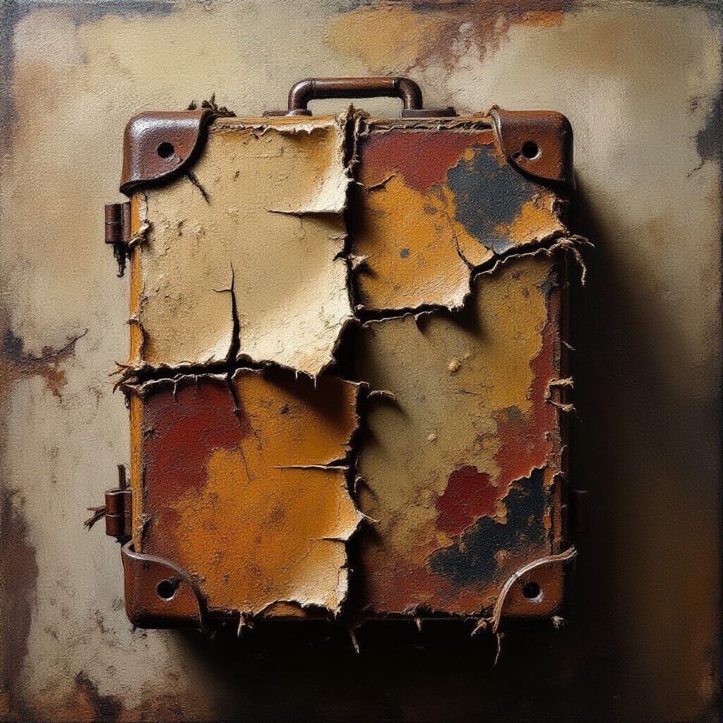 Old Forgotten Object in Textured Impasto Oil Painting