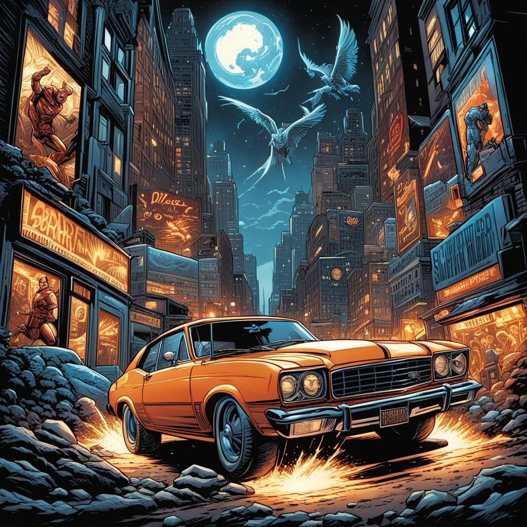 Dynamic Superhero in Comic Book Art Style