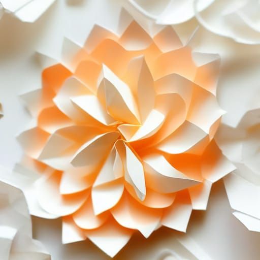 Delicate Origami Paper Folds in Pastel Colors
