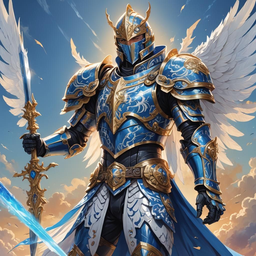 Digimon Knight in Shimmering Armor, Anime Style