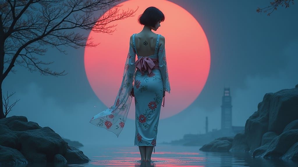 Japanese Woman in Bathhouse, Erotic Mysticism