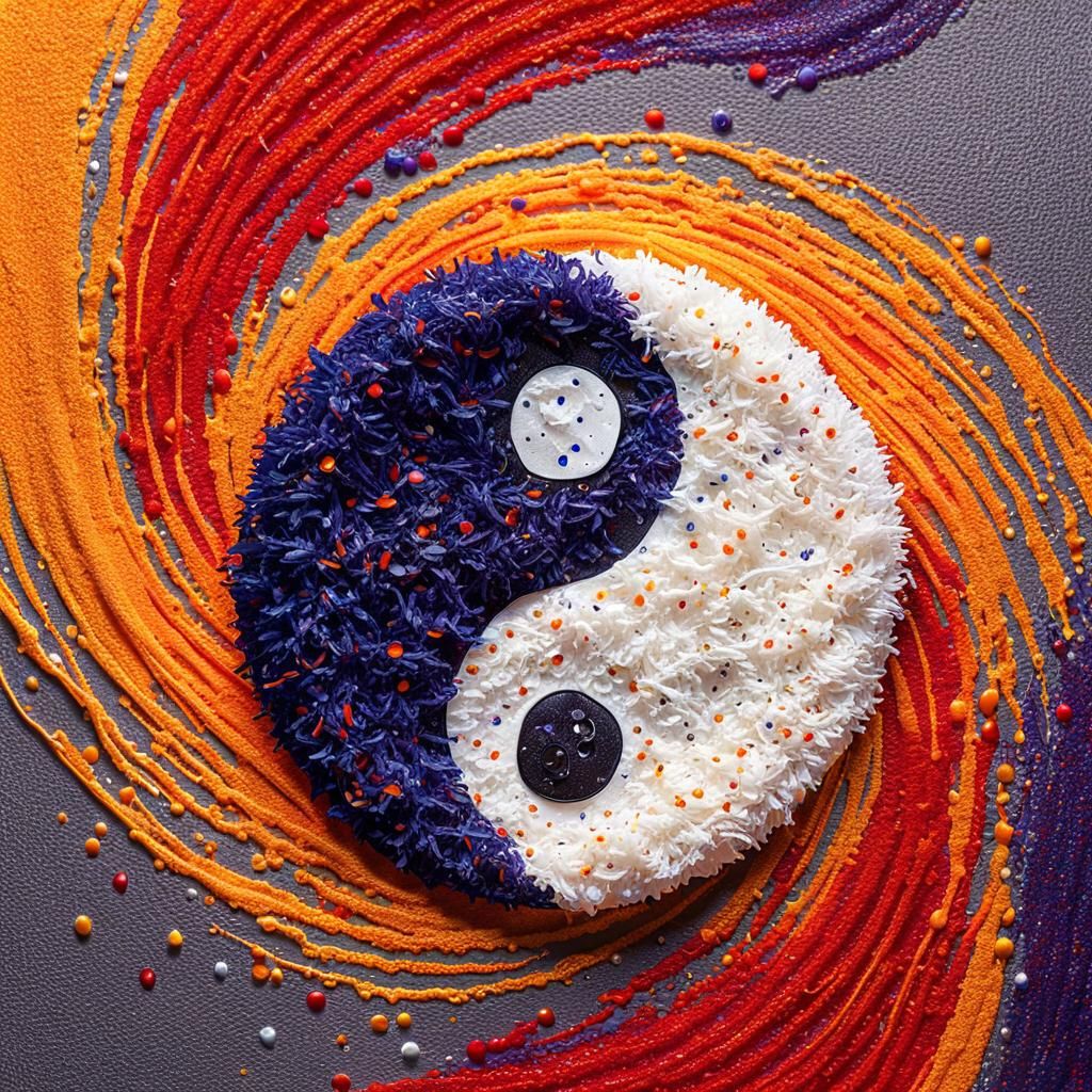 Cosmic Yin Yang Symbol in Ultra-Realistic Style