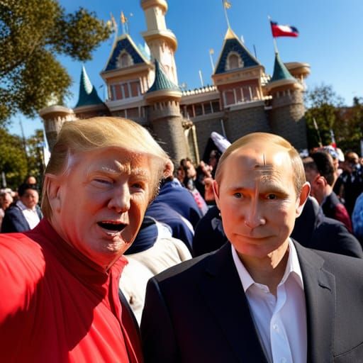 Trump taking a selfie with Putin