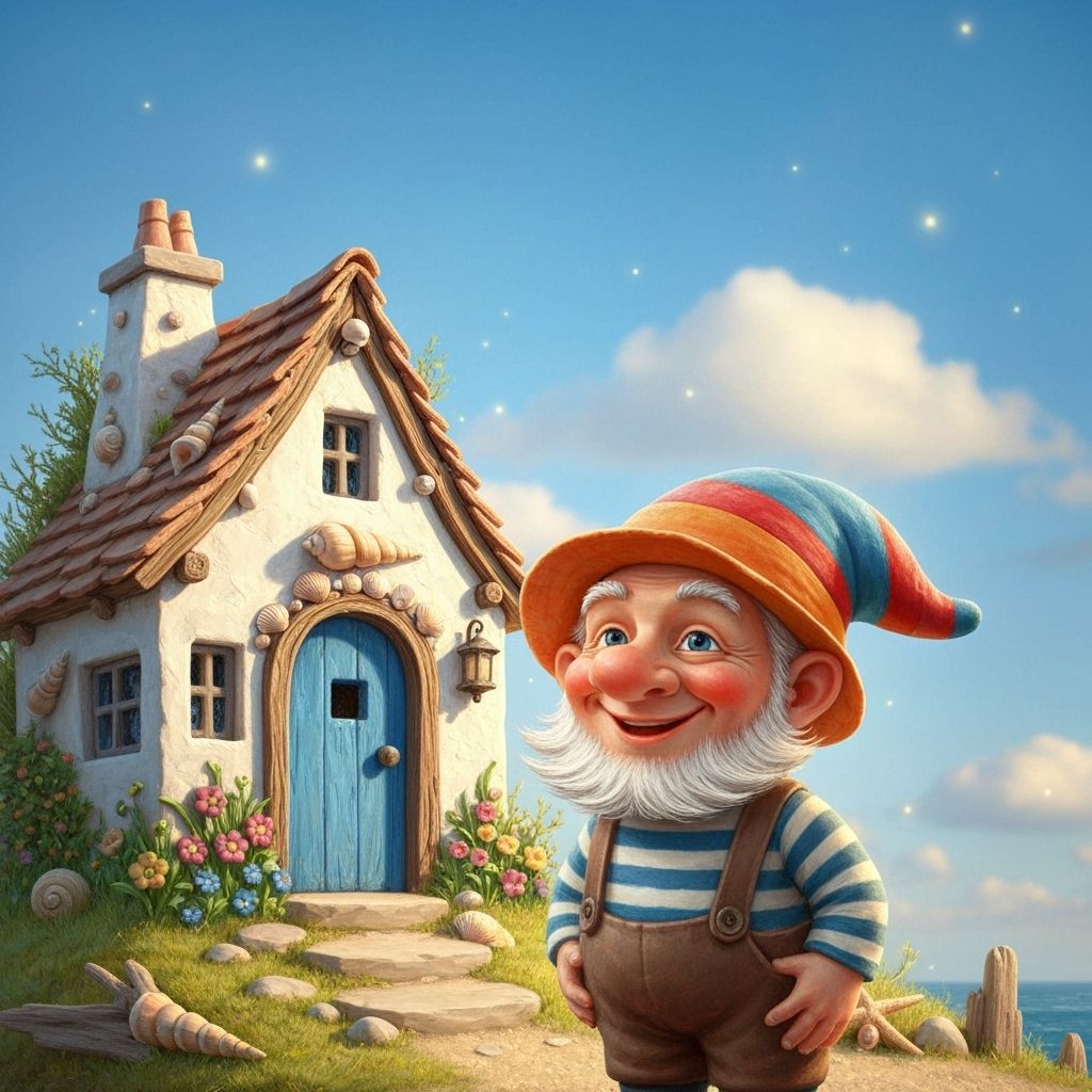 Whimsical Gnome Cottage by the Sea