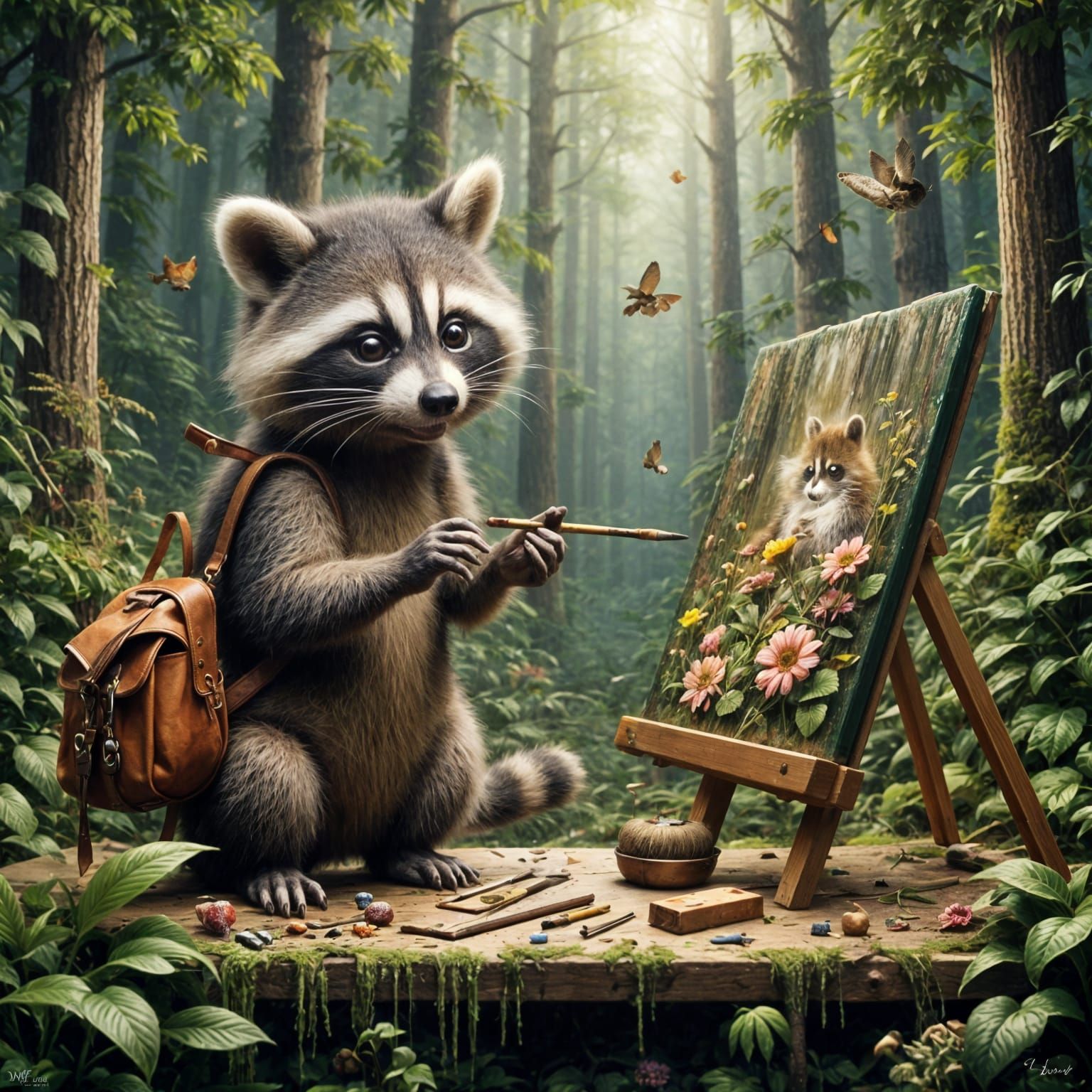 Ritchie the Raccoon Painter!