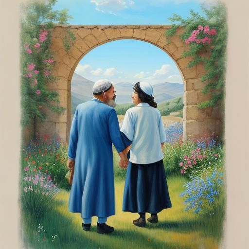 Harmonious Coexistence: A Vintage-Style Peaceful Landscape