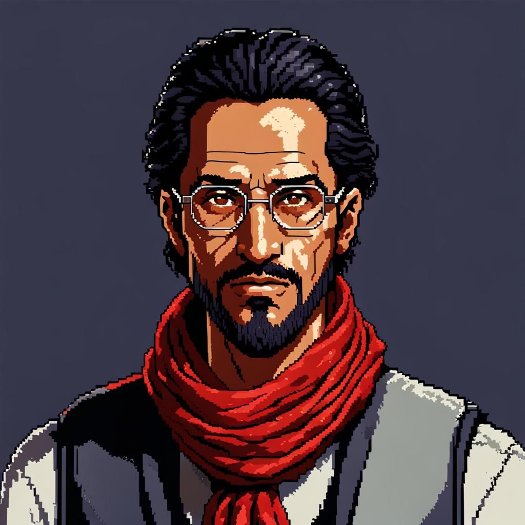 Syrian Man in 16-bit JRPG Pixel Art