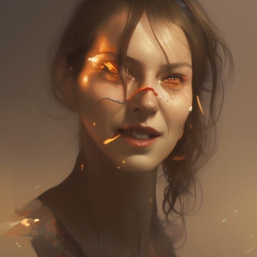 Cracked Smile Portrait in Hyperdetailed Style