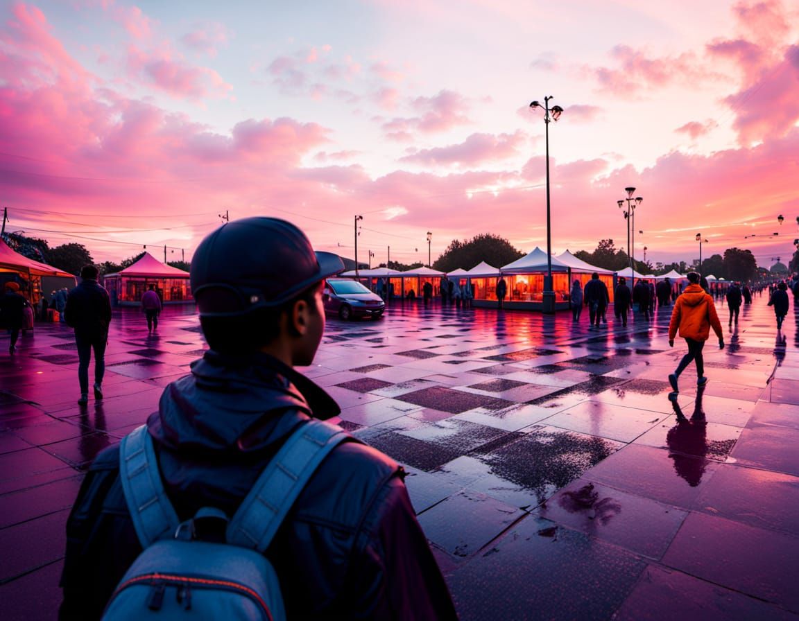 City Nightlife Erupts in a Kaleidoscope of Color