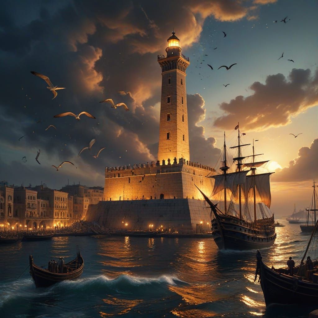 The Lighthouse of Alexandria: An Epic Illustration