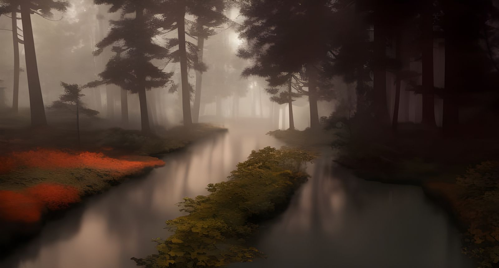 Golden Abstract Cycles: Dreamy Matte Painting
