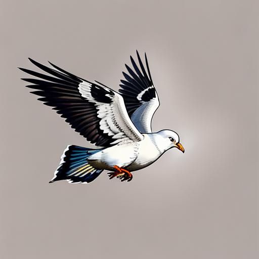 Flying Dove Ink Sketch Illustration