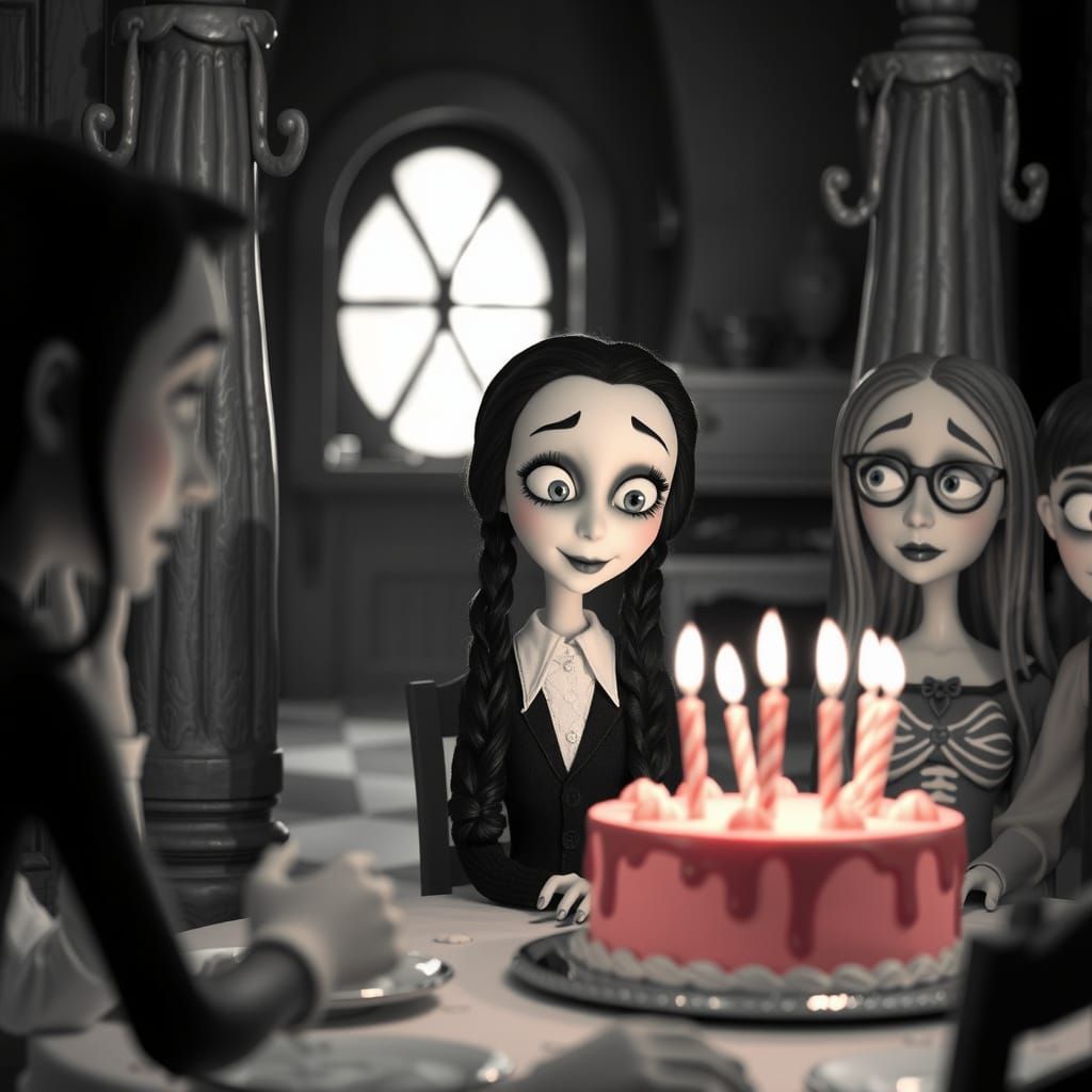 Wednesday Addams Birthday Party in Tim Burton Style