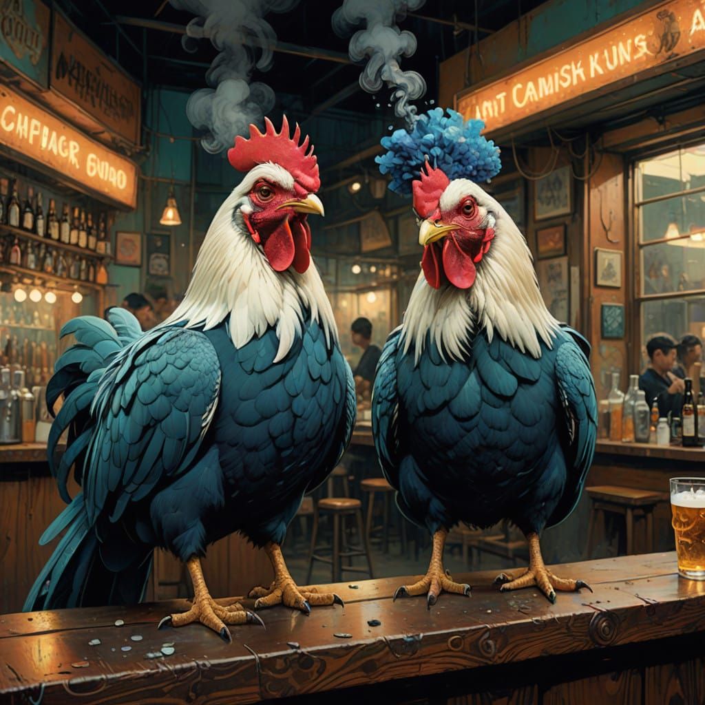 Rockstar Chickens' Hilarious Beer and Smoke Fail