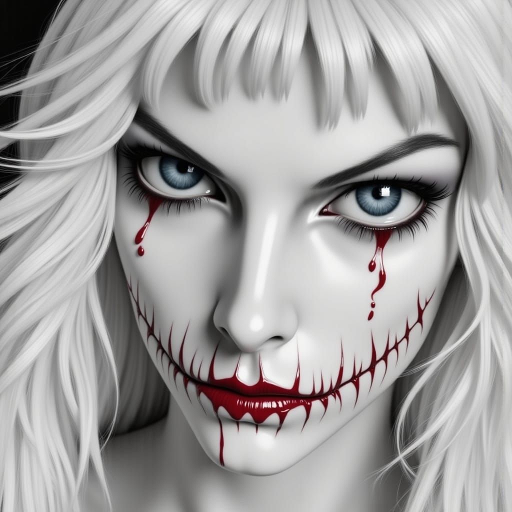 Gothic White Devil Portrait