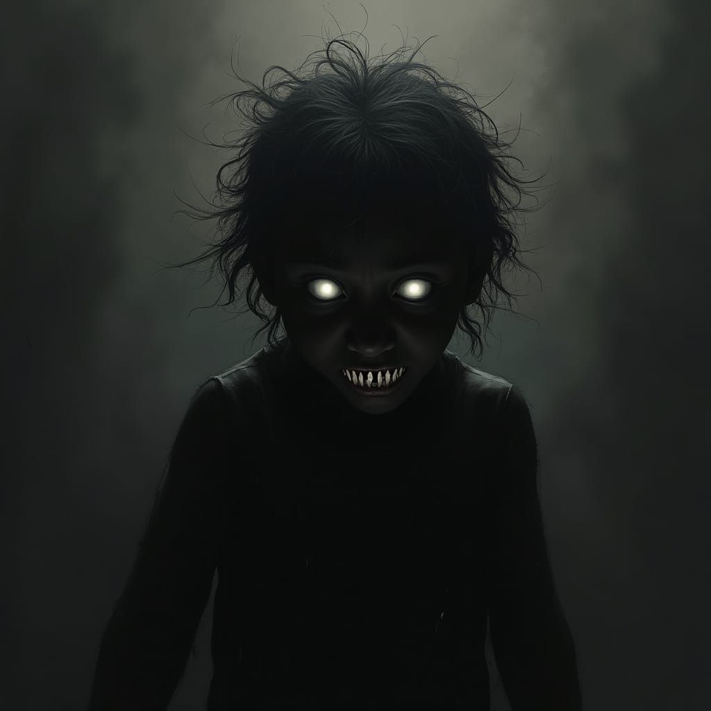 Ethereal Dark Figure Emerges from Shadowy Void in Cyberpunk ...