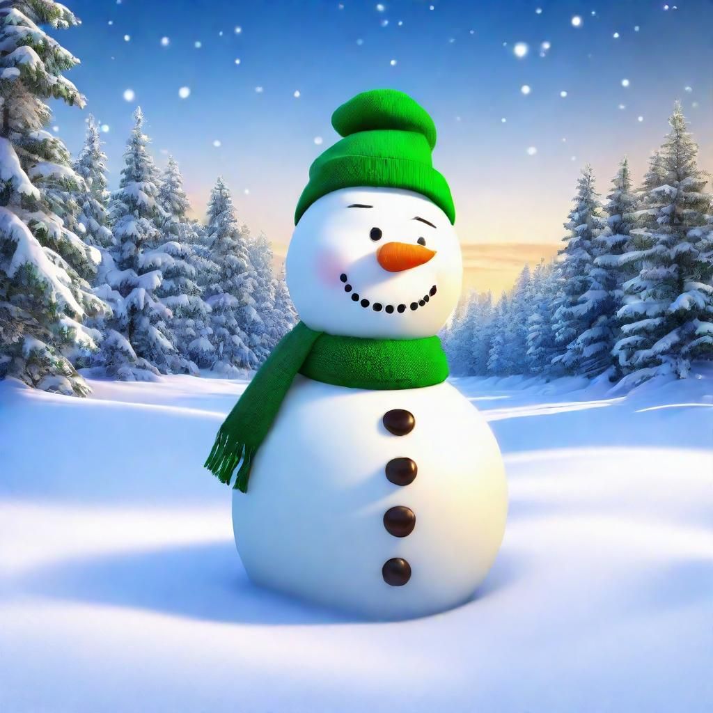 Warm Winter Scene in Hyperrealistic Digital Matte Painting