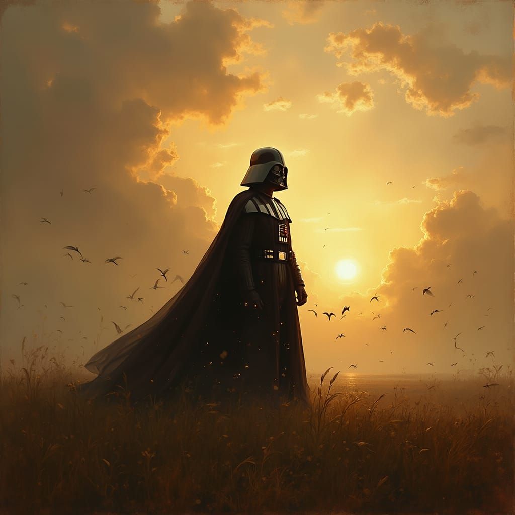 Darth Vader in Turner-Inspired Romantic Landscape