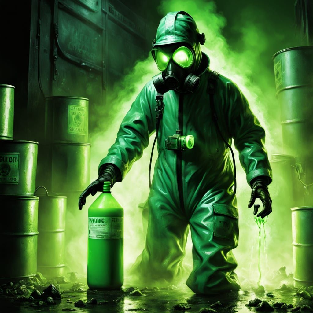 Radioactive Waste Disposal in Dark Horror Art