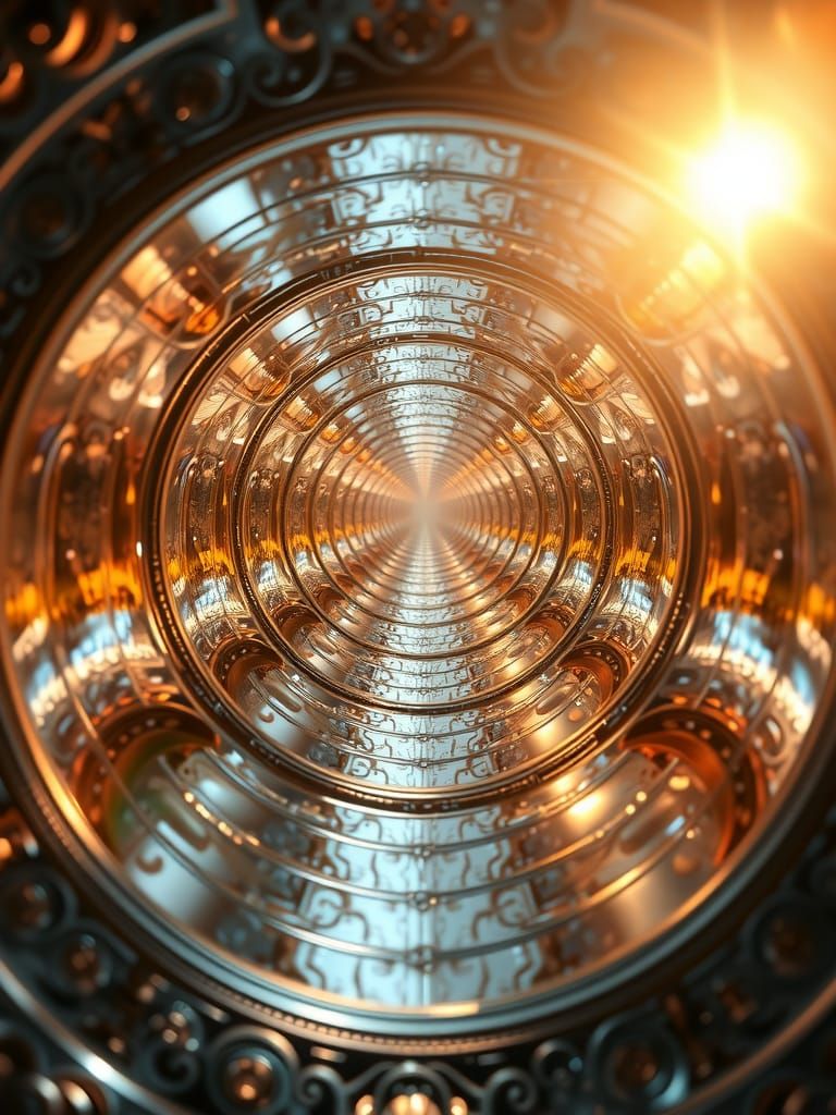 Infinite Reflections in a Silvered Glass Labyrinth