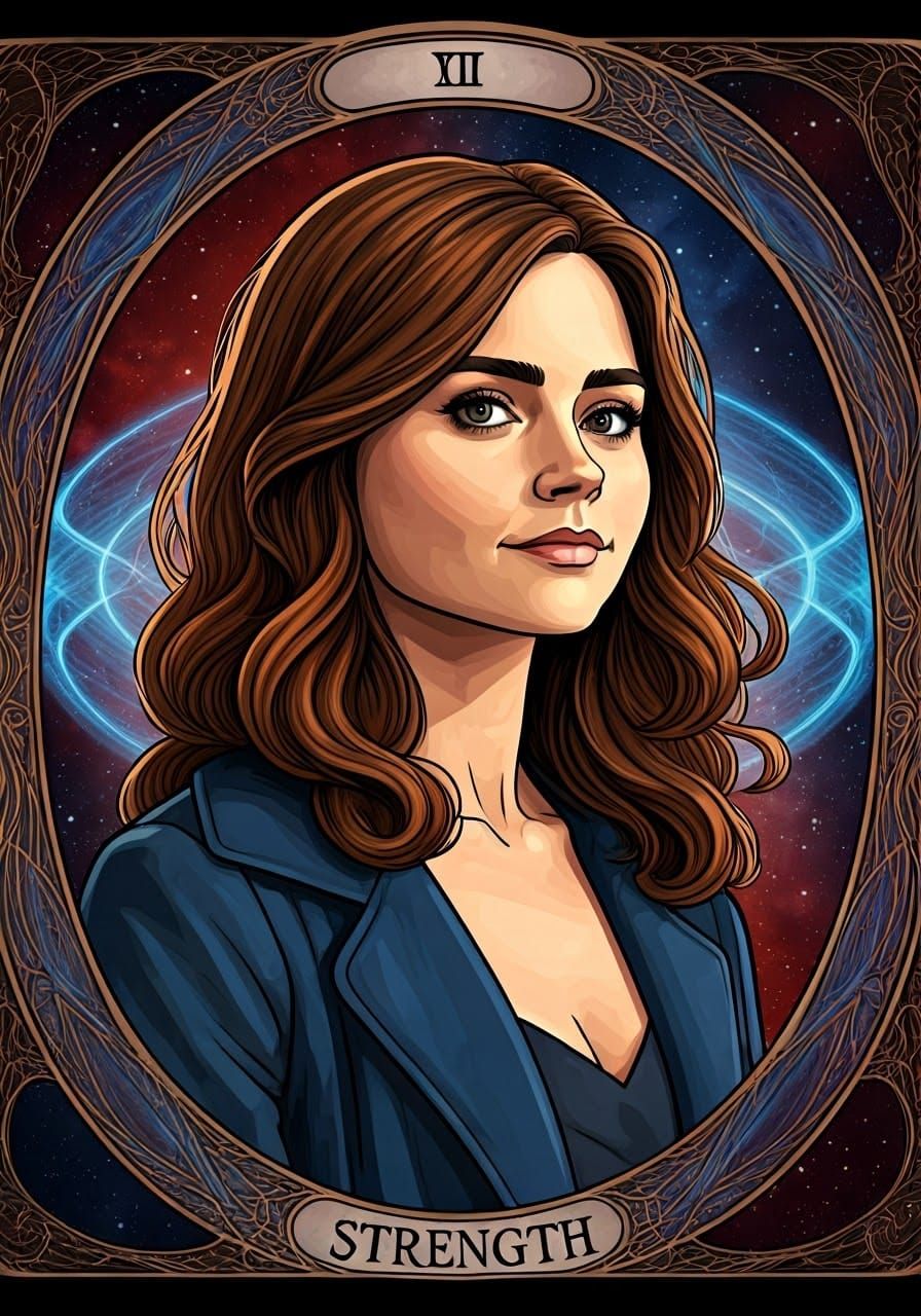 Elegant Tarot Card Strength with Clara Oswald