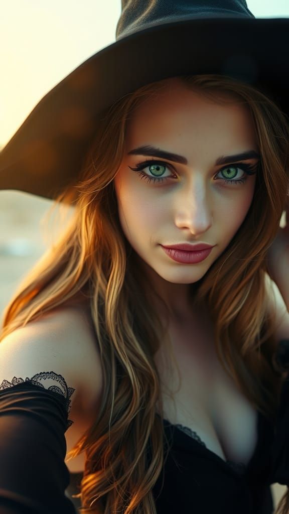 Fantasy Witch Selfie with Analogue Photo Effect