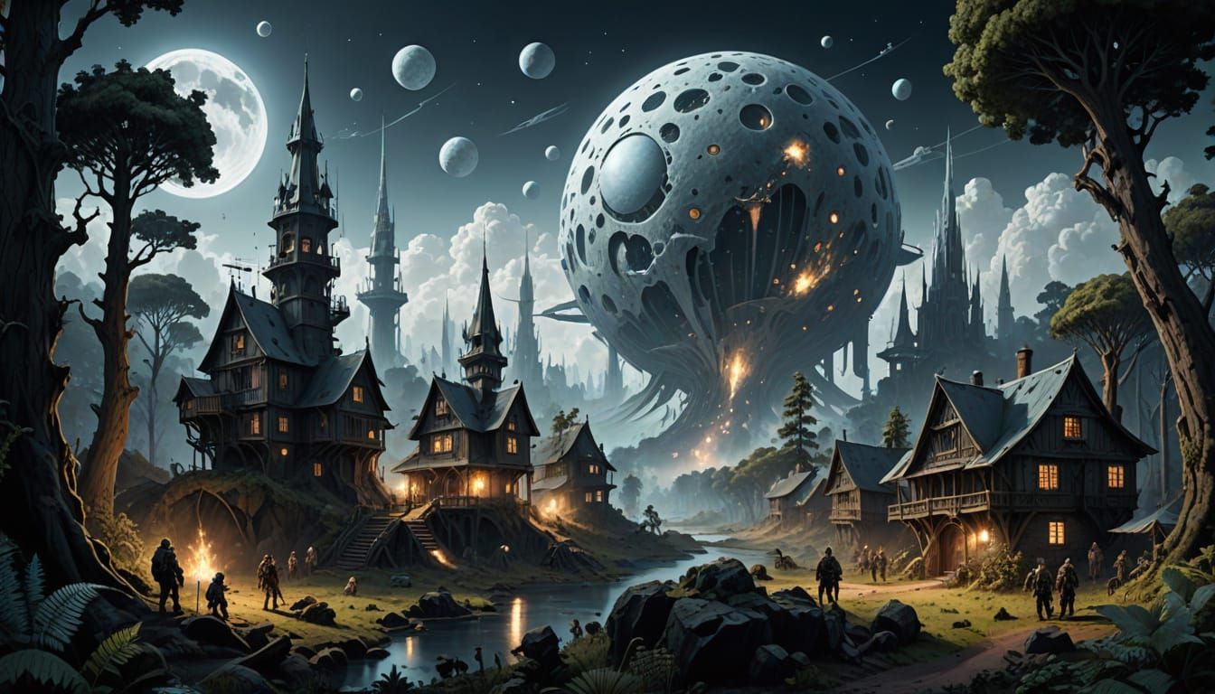 Settlers on Alien Moon with Mystical Flora