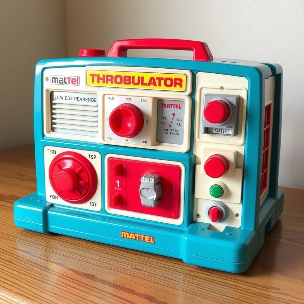 Retro-Futuristic Toy Instrument in Vibrant Colors