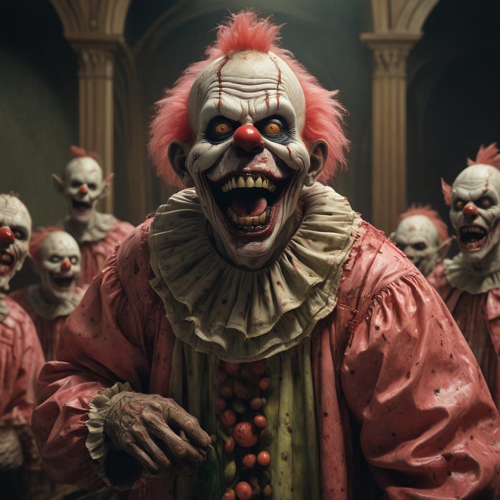 Grotesque Zombie Clown Menaces Southern Baptist Choir