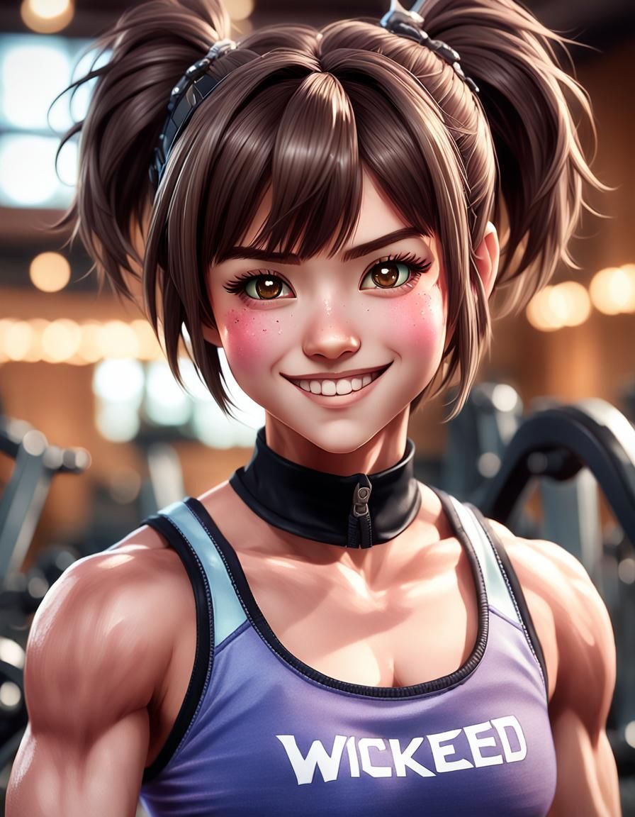 Hyperrealistic Anime Waifu with Punk Hair Style