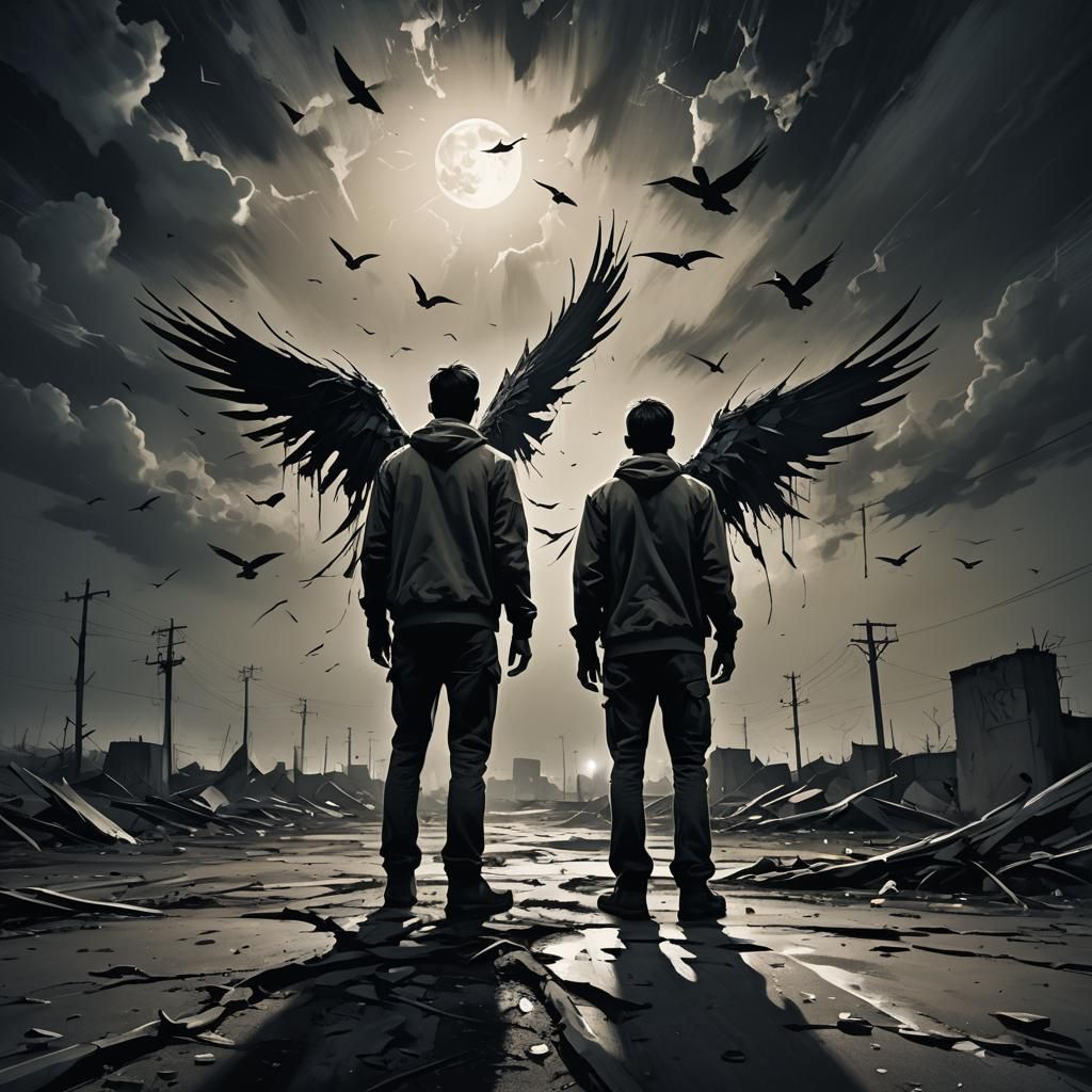 Broken Wings: Abstract Expressionism in Moonlight