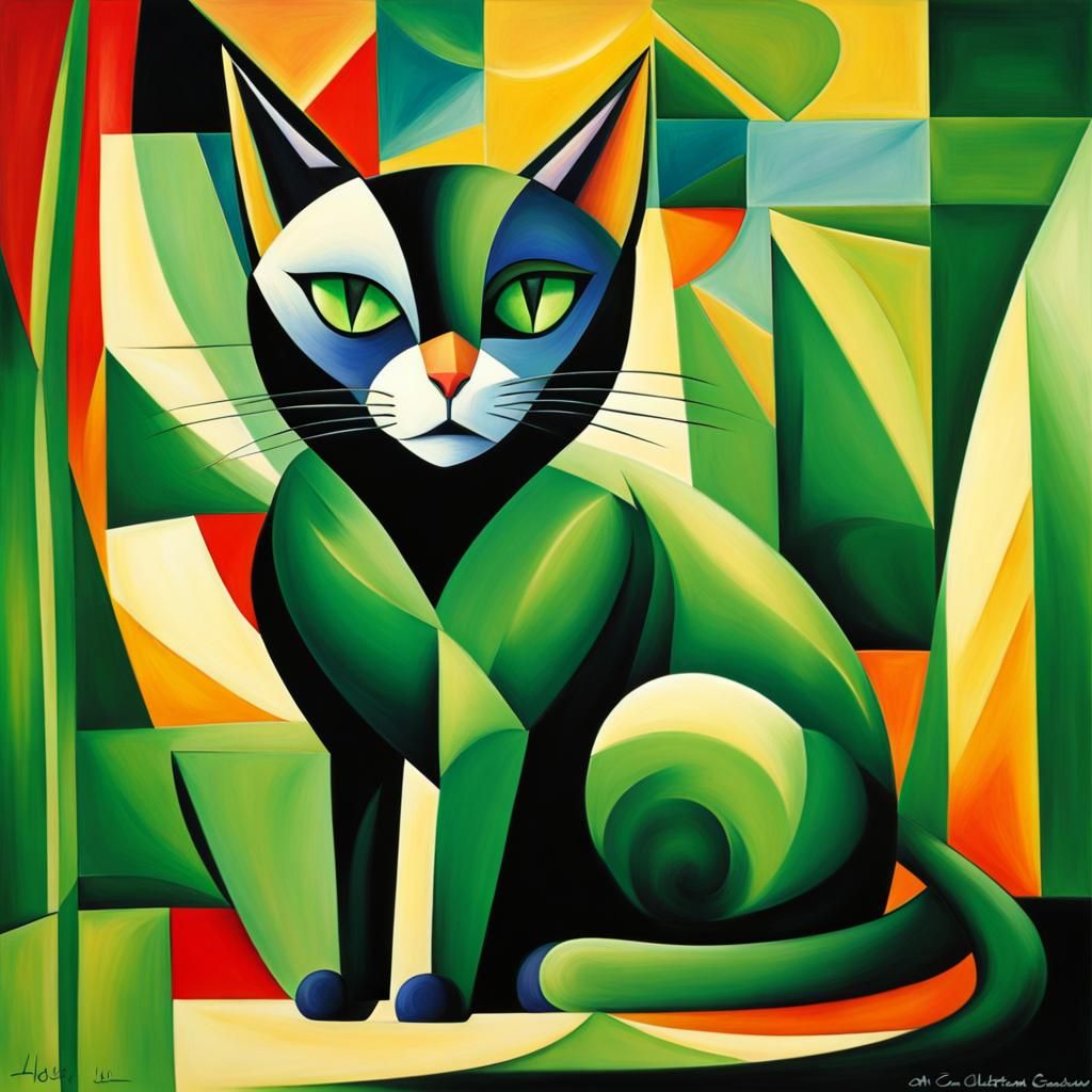 Loki Cat in the Style of Cubism