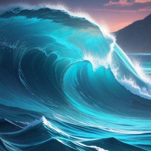 Vibrant Oceanic Scene in Futuristic Style