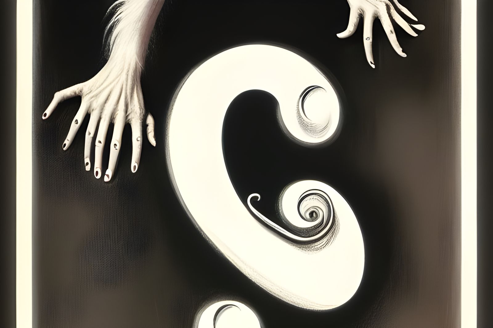 Unsettling Letter C Typography in Detailed Art