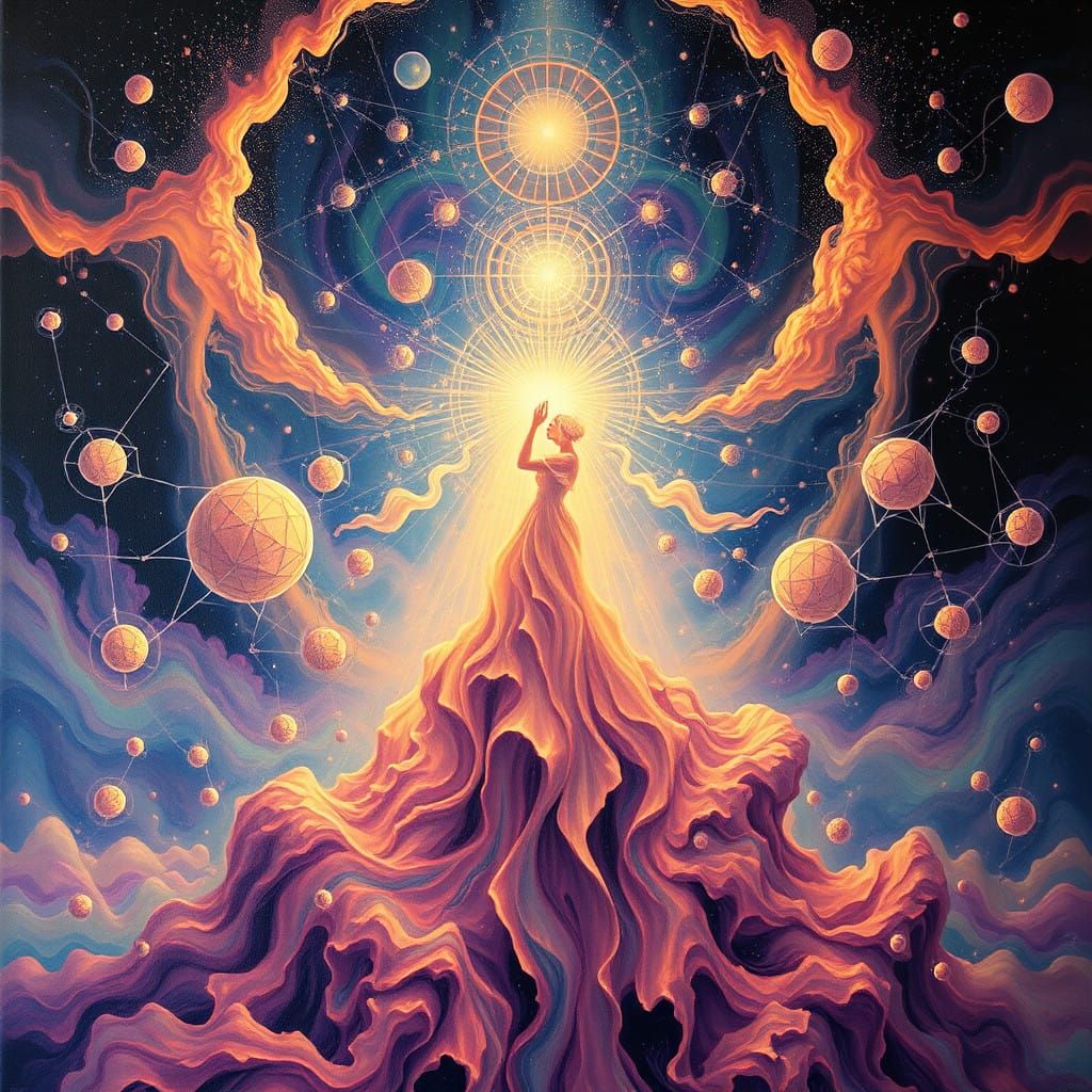 Ethereal Geometric Dreamscapes: Cosmic Love in Liquid Realit...