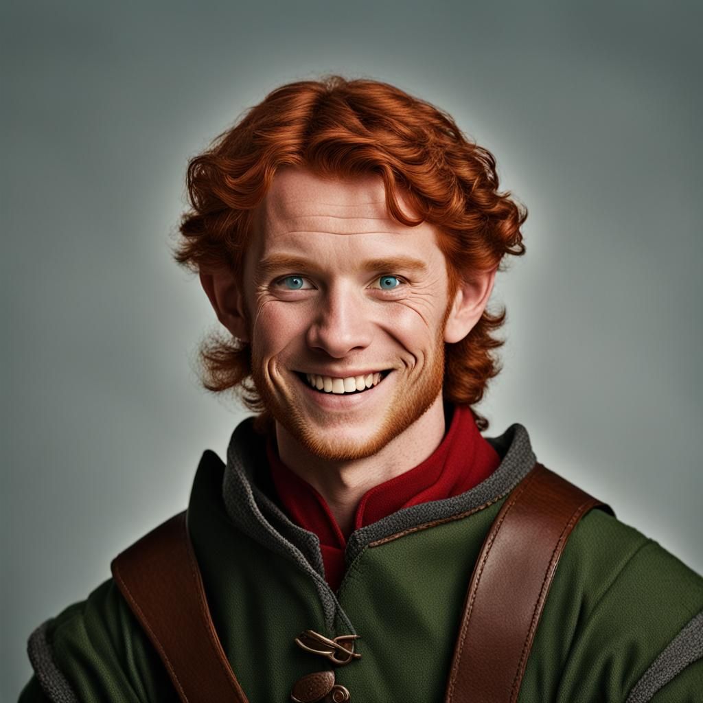 Red-Headed Elf Rogue Portrait with Studio Lighting