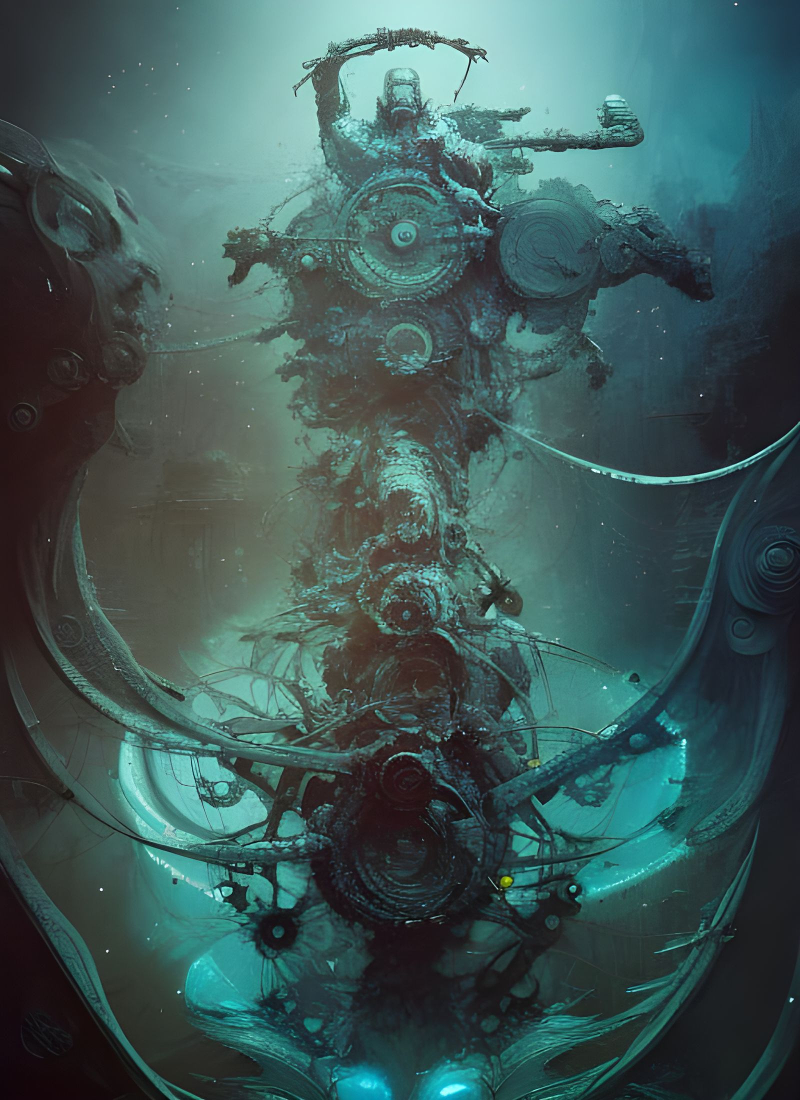 Gears and Human Merge: Hyperrealistic Digital Art