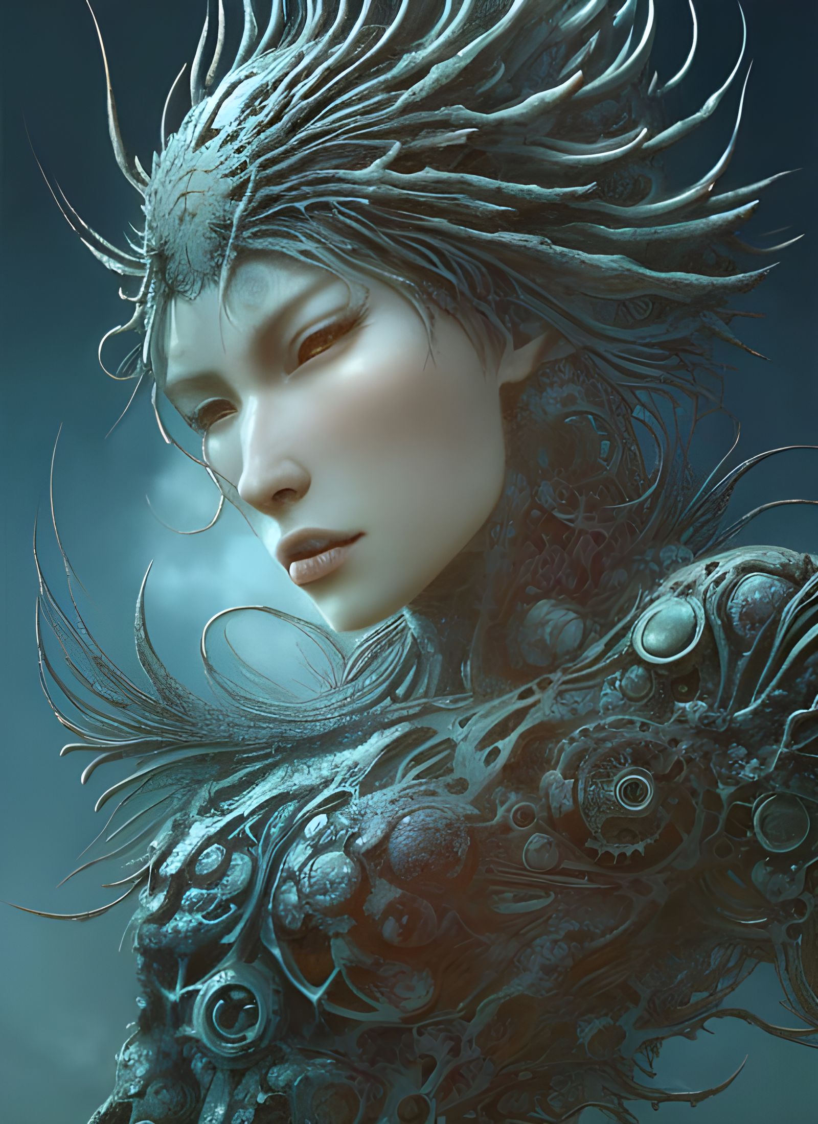 Gears and Human Merge: Hyperrealistic 3D Rendering