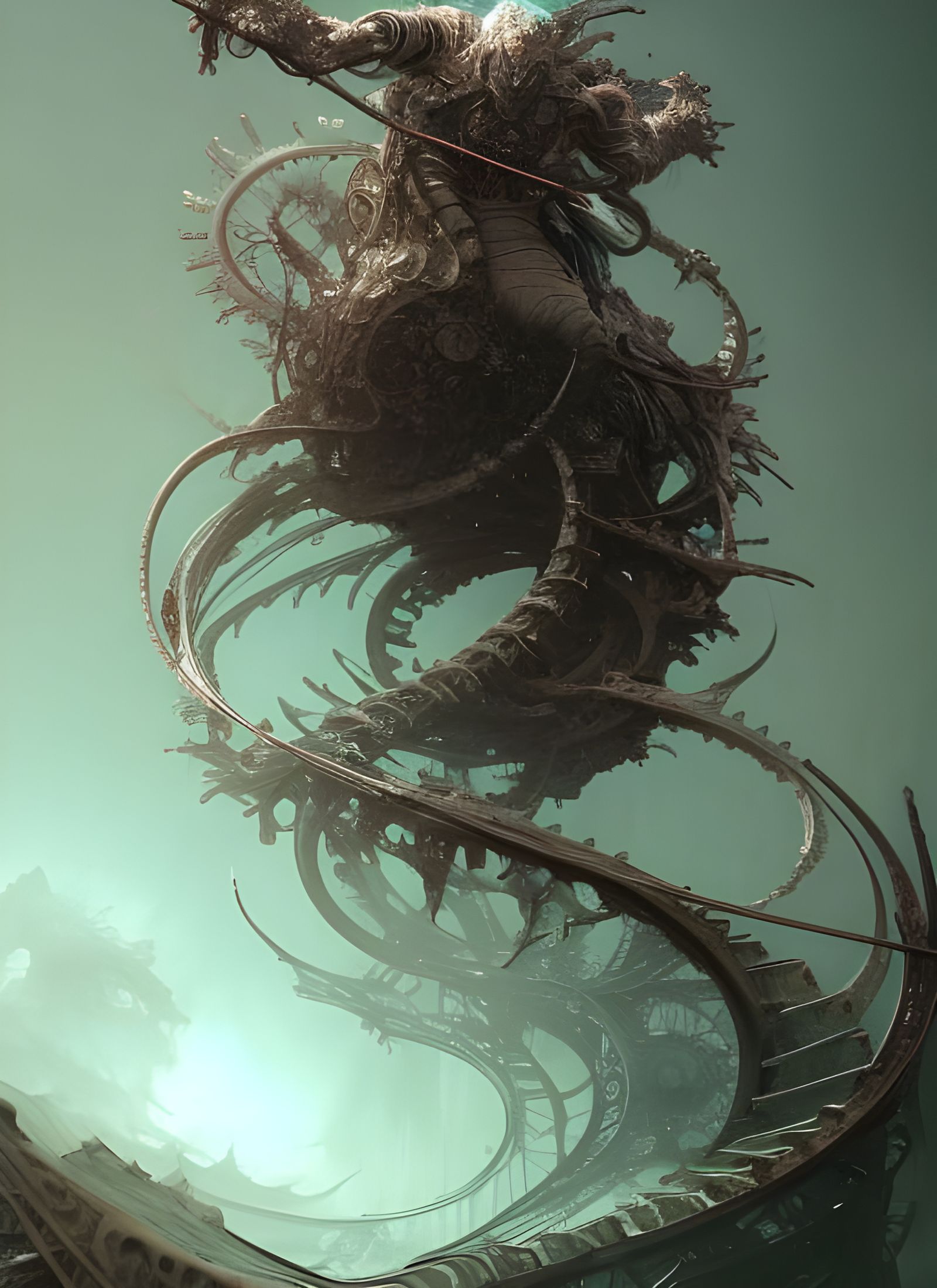 Gears Human Merge: Hyperrealistic Digital Art