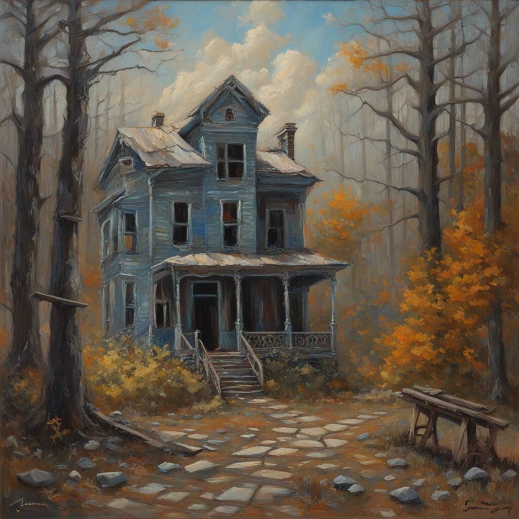 Ghosts in a Dreamlike Oil Painting