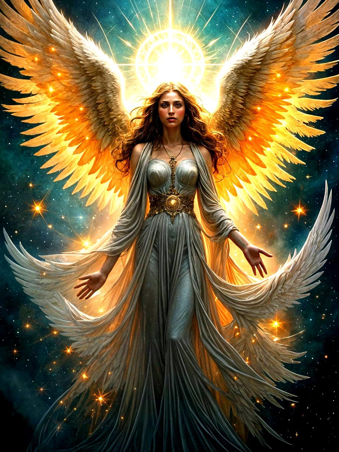 Divine Fallen Angels in Ethereal Digital Painting